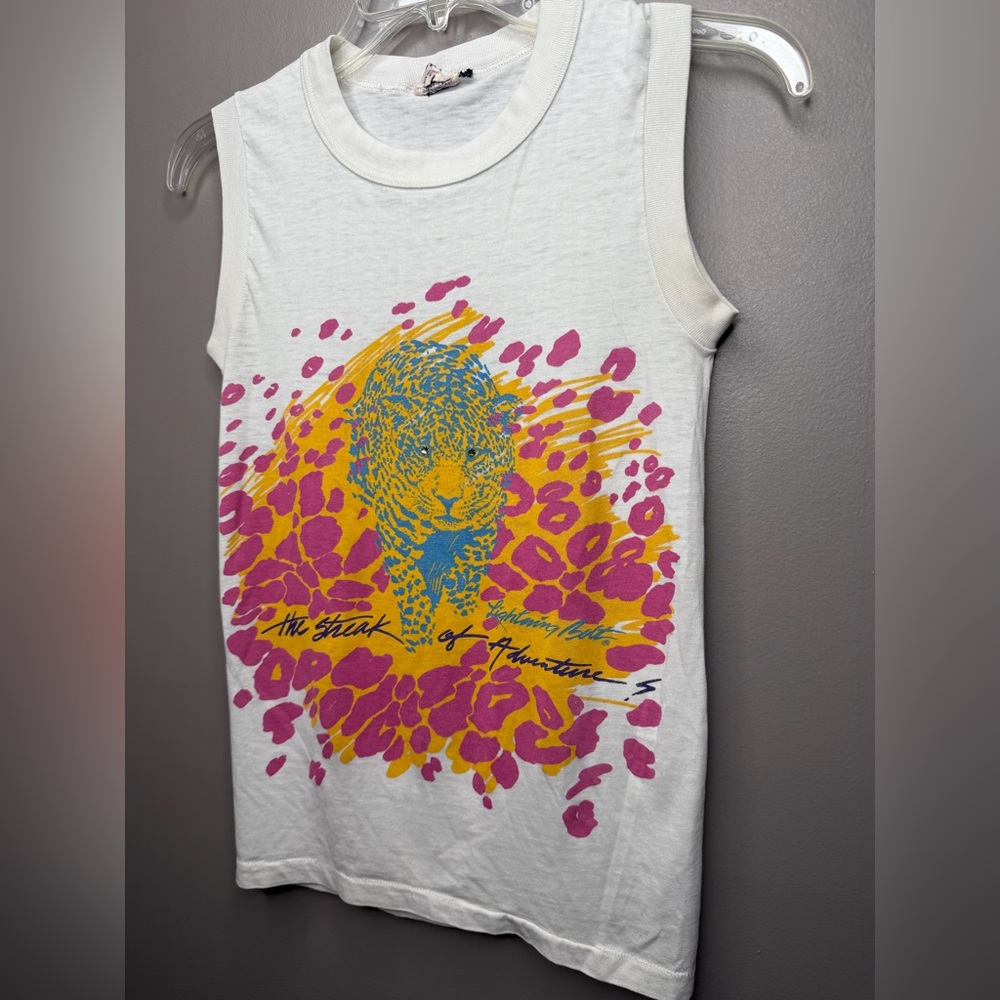Rare vintage Lightning Bolt Leopard Tank Top white size women’s small